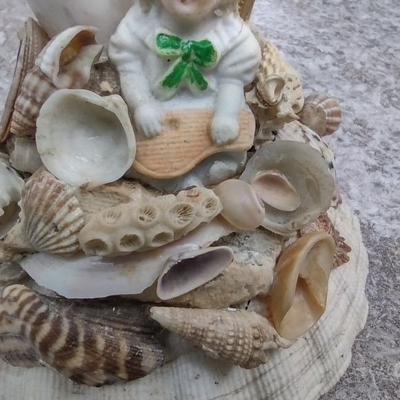 Victorian shell puzzle art piece porcelain doll sea shell whimsy OOAK - Picture 8 of 12